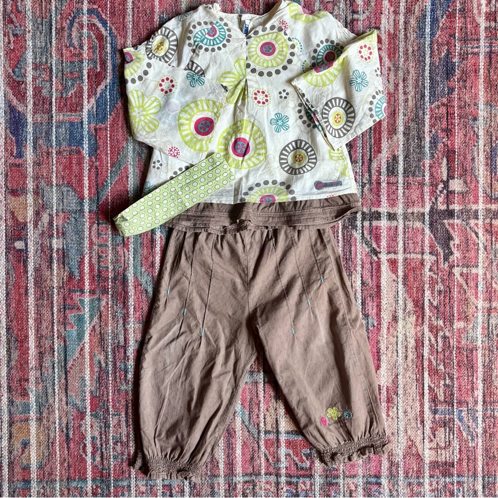 Sucre D’Orge 100% Cotton 3-Piece Toddler Outfit, 12-18m